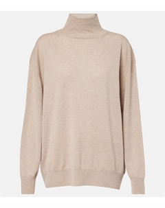 Джемпер с высоким воротником из кашемира Jabari, Beige Melange The row