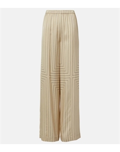 Широкие брюки Hulin из смесового шелка, Affogato/Black Joseph