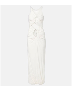 Платье-макси с ажурными вырезами в стиле пейсли, белый Christopher esber