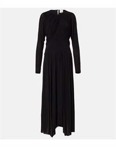Галина драпированное плиссированное платье макси из джерси, черный Isabel marant