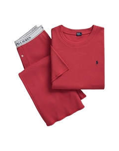 Пижама Short Sleeve Shirt & Pant Set - Club Waffle, красный Polo ralph lauren