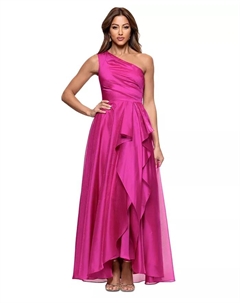 Женское металлизированное платье с драпировкой и одним плечом, розовый Xscape