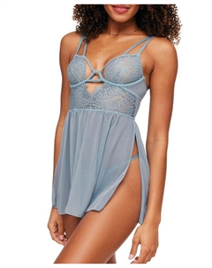 Женский комплект нижнего белья Rae без подкладки: бабидол и стринги, синий Adore me