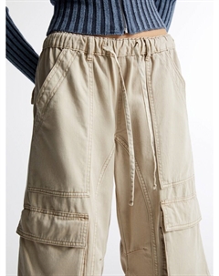 Свободные брюки-карго, песочный Pull & bear