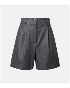 Высокие шорты из натуральной шерсти, Grigio Scuro Brunello cucinelli