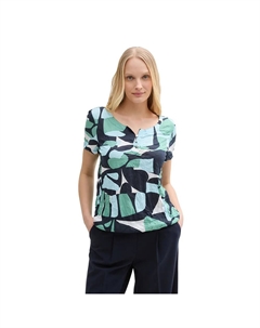 Футболка с коротким рукавом Crincle Alloverprinted, зеленый Tom tailor