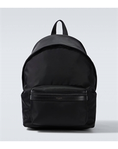 Городской рюкзак из холста с кожаными деталями, черный Saint laurent