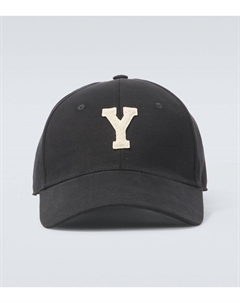 Бейсболка из габардина с аппликацией в виде буквы Y, Black/Ivory Saint laurent