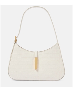 Токийская кожаная сумка через плечо с эффектом крокодила, белый Demellier