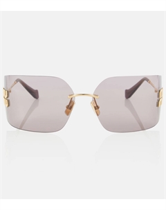 Квадратные солнцезащитные очки Logo, розовый Miu miu