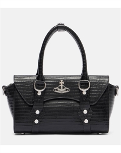 Сумка-тоут Bettina Mini из кожи с эффектом крокодила, AW25-Black Vivienne westwood