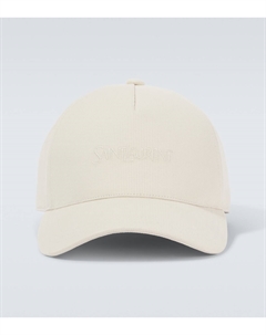 Хлопковая вельветовая бейсболка, слоновая кость Saint laurent