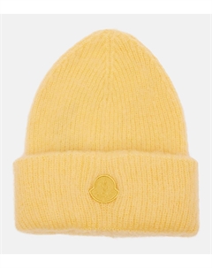 Шапка из мохера и шерсти Logo, желтый Moncler