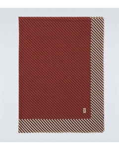 Шарф из кашемира и шелка в полоску Cassandre, Brown/Orange Saint laurent