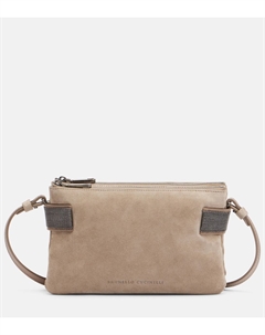 Essence Monili небольшая замшевая сумка через плечо, Ice Brunello cucinelli