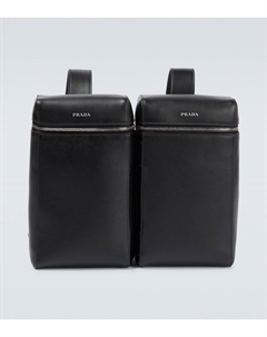 Кожаный рюкзак-трансформер, черный Prada