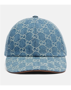 Бейсболка GG из хлопкового полотна, Turquoise B./L.Brown Gucci