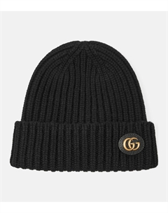 Двухслойная шапка из шерсти и кашемира Double G, черный Gucci