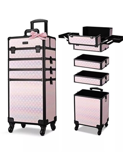 4-в-1 выдвижной косметический чемодан-органайзер для макияжа Blush ForgetMeNot, розовый Byootique