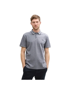 Поло с коротким рукавом Print, серый Tom tailor