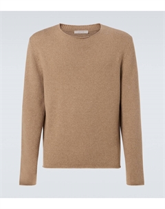 Шерстяной свитер Shai из хлопка и шерсти, Beige Melange The row