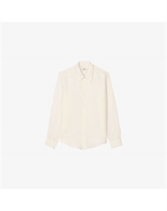 Рубашка из льна с длинным рукавом свободного кроя, экрю Sandro