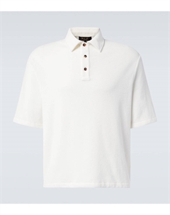 Мужская велюровая поло из хлопка и шёлка Murano, белый Loro piana