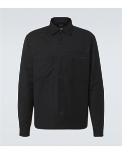 Техническая шерстяная рубашка-оверсайз, черный Zegna