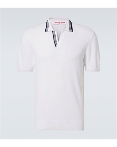 Поло из хлопковой буклированной ткани Horton, белый Orlebar brown