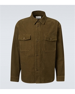 Хлопковая вельветовая рубашка-овершот, Hunting Kaki Saint laurent