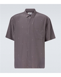 Шелковая блуза крепдешин Cassandre, Gris Blank Saint laurent