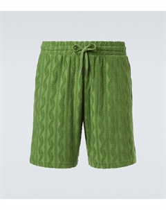 Шорты из хлопкового велюра Augusto, Parakeet Green Frescobol carioca