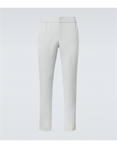 Брюки из костюма Cornell в технике пике, Wave Blue/ White Sand Stripe Orlebar brown