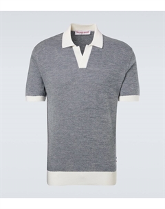 Поло из шерсти и хлопка Horton, Tonic Blue/White Sand Orlebar brown