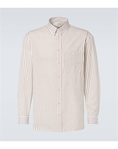 Рубашка из поплина в полоску Cassandre, Creme Caramel Saint laurent