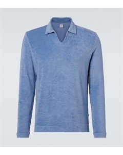 Поло из хлопкового велюра Peter cotton terry, синий Fedeli