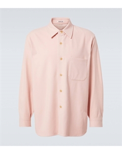 Шерстяная фланелевая рубашка-овершот, Light Pink Auralee