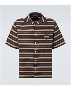 Полосатая хлопковая рубашка для боулинга, Moro Prada