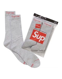 Носки Hanes Crew Socks 4 Pack SS24 'Heather Grey', серый Supreme