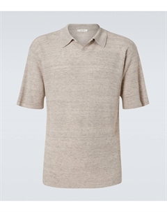 Поло Reggie из смесового льна, Light Pebble The row