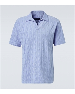 Фаустино поло из хлопкового велюра, Chambray Blue Frescobol carioca