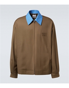 Жакет из габардина с логотипом из чистой шерсти, Tundra Miu miu