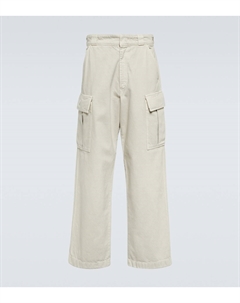 Джинсовые карго-брюки, экрю Prada