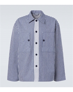 Полосатая хлопковая рубашка-оверсайз, Off White/Navy Jw anderson