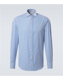 Хлопковая полосатая рубашка, C013 Brunello cucinelli