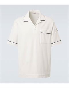 Архив хлопковая поло с велюровым ворсом, Silk White Moncler