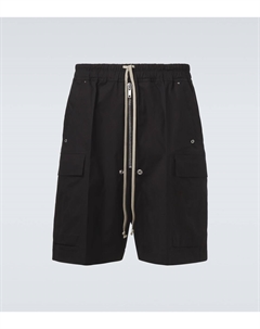 Хлопковые карго-шорты из поплина с добавками, черный Rick owens