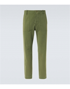 Валерио хлопковые прямые брюки, Khaki Green The row