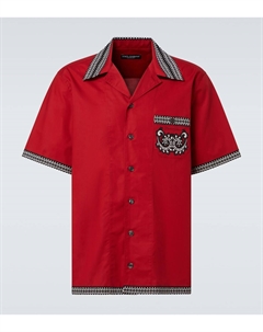 Бандана хлопковая рубашка в стиле боулинг, Rouge Dolce&gabbana