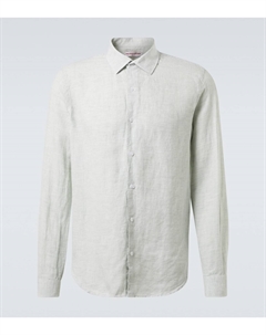 Льняная рубашка Giles, White Jade/White Orlebar brown